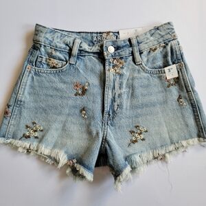 Arizona Womens High Rise Denim Short-Juniors